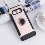 Wholesale Galaxy Note 8 360 Rotating Ring Stand Hybrid Case with Metal Plate (Rose Gold)